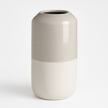 Zweifarbige Keramikvase – Grau/Weiß